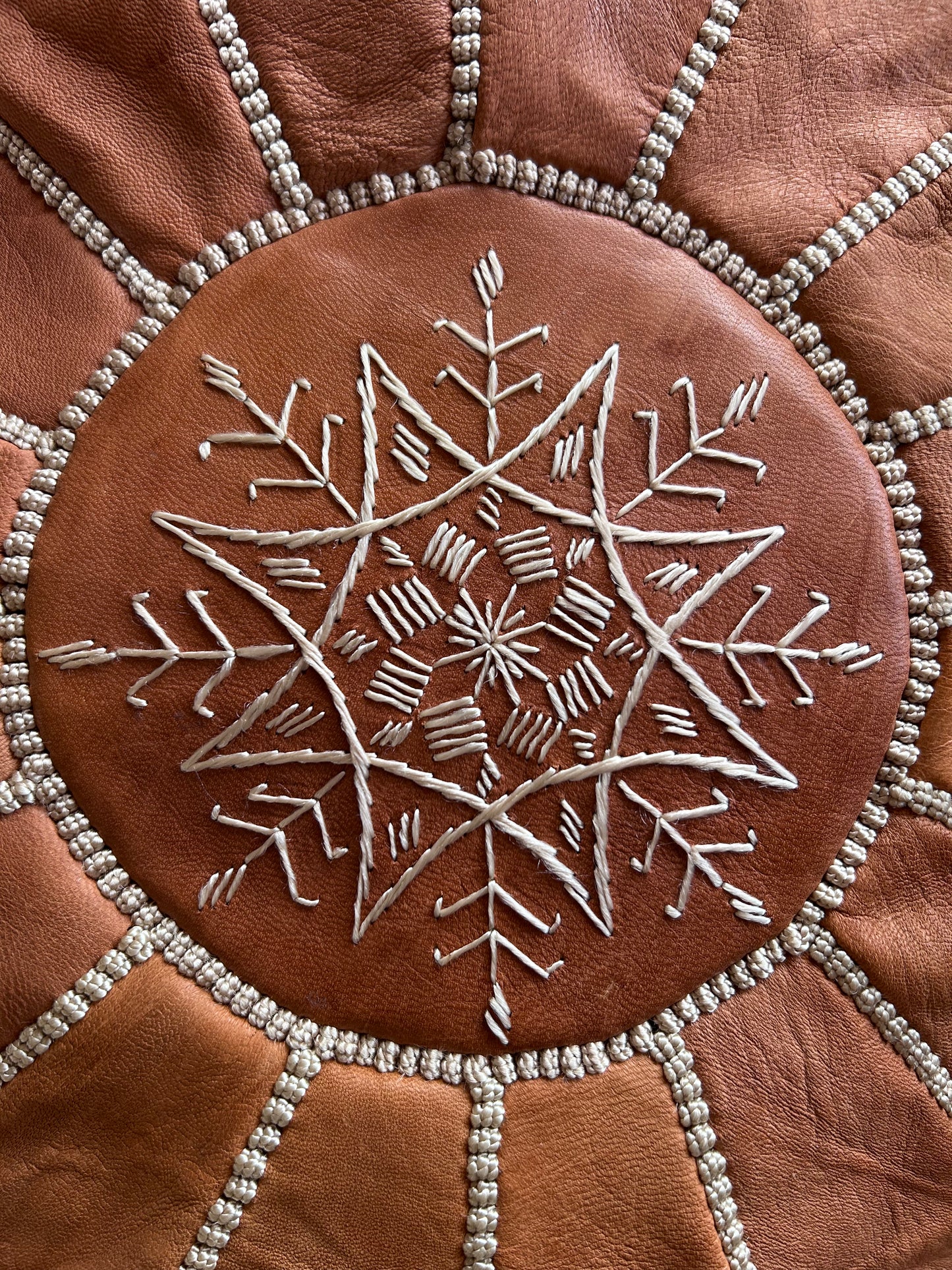 Natural Moroccan leather Poufs