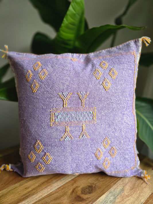 Purple Cactus silk pillow cover