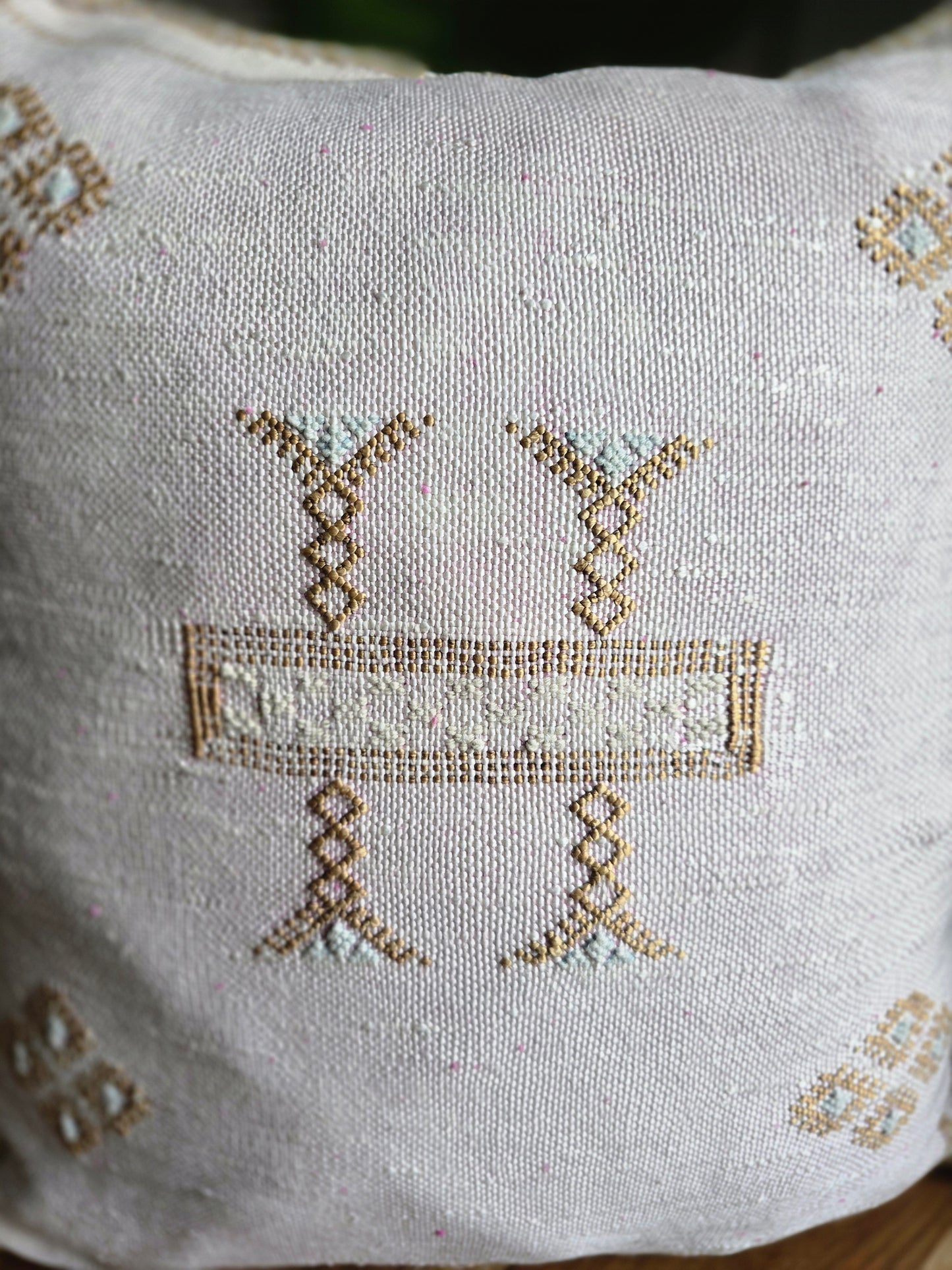White Cactus silk pillow cover