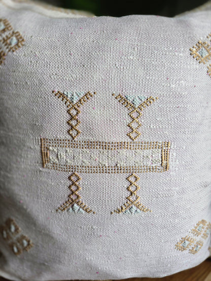 White Cactus silk pillow cover
